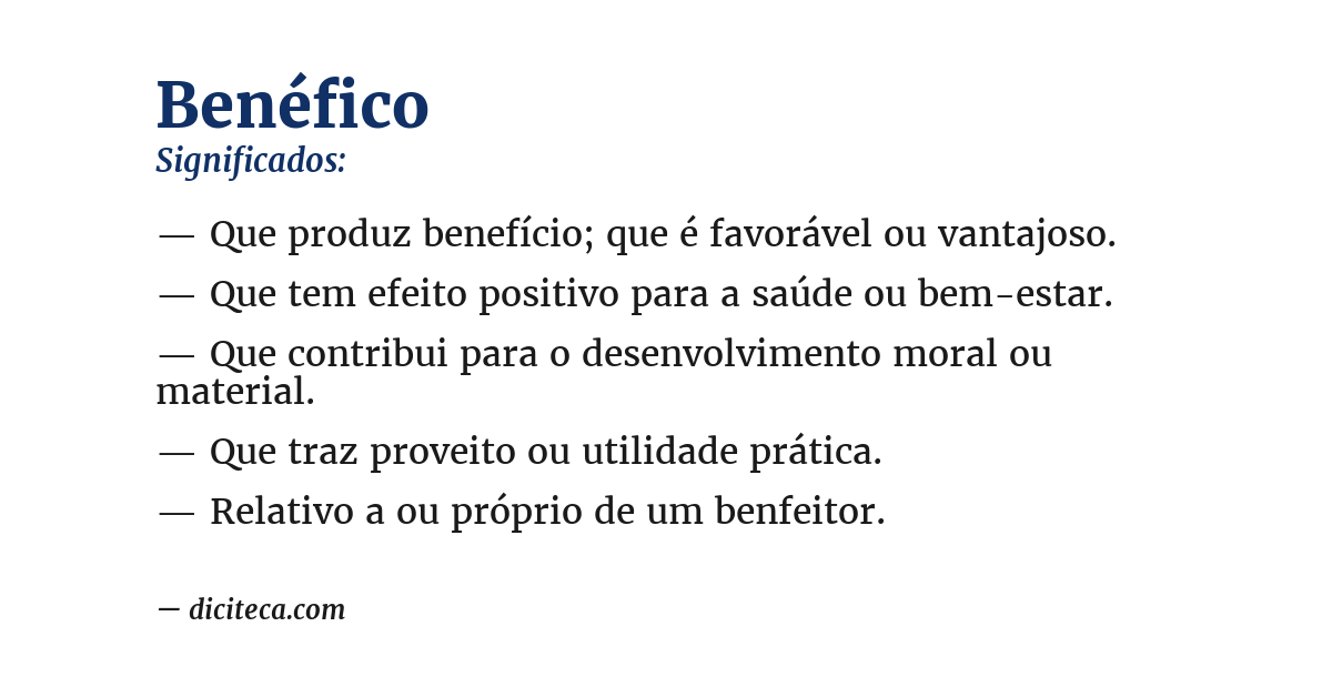 Significado de benéfico
