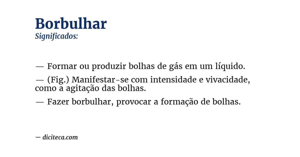 Significado de borbulhar