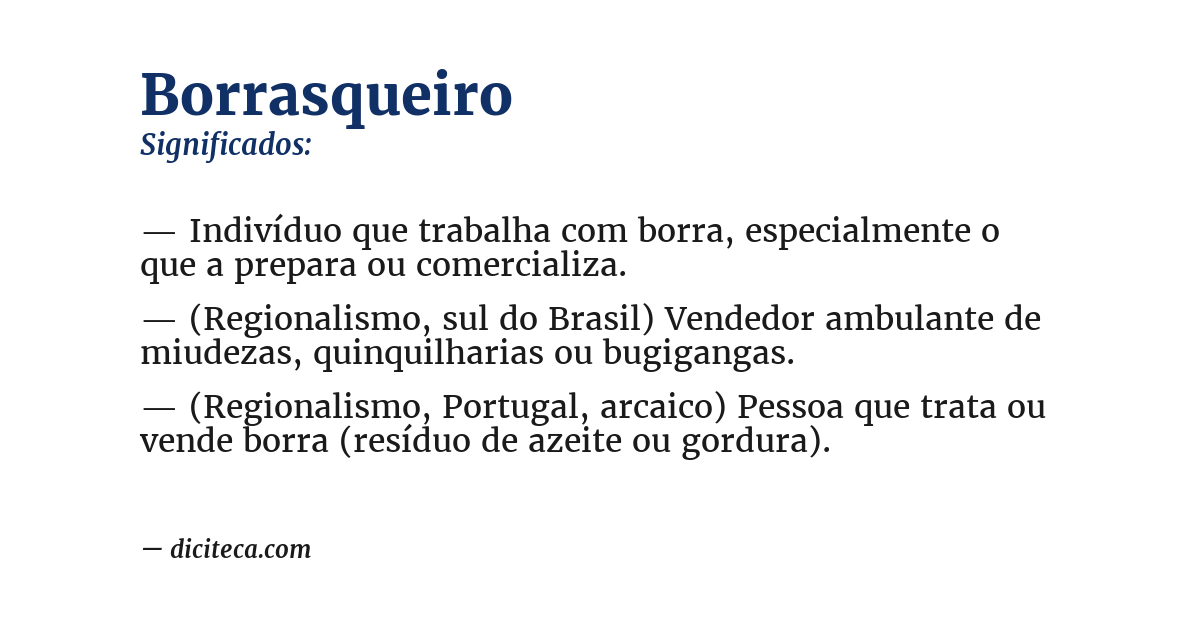 Significado de borrasqueiro