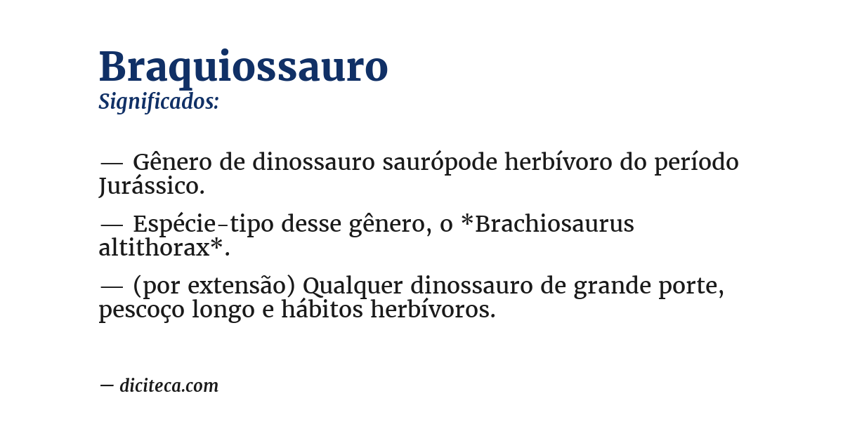 Significado de braquiossauro
