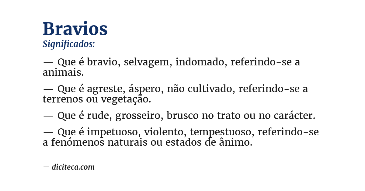 Significado de bravios