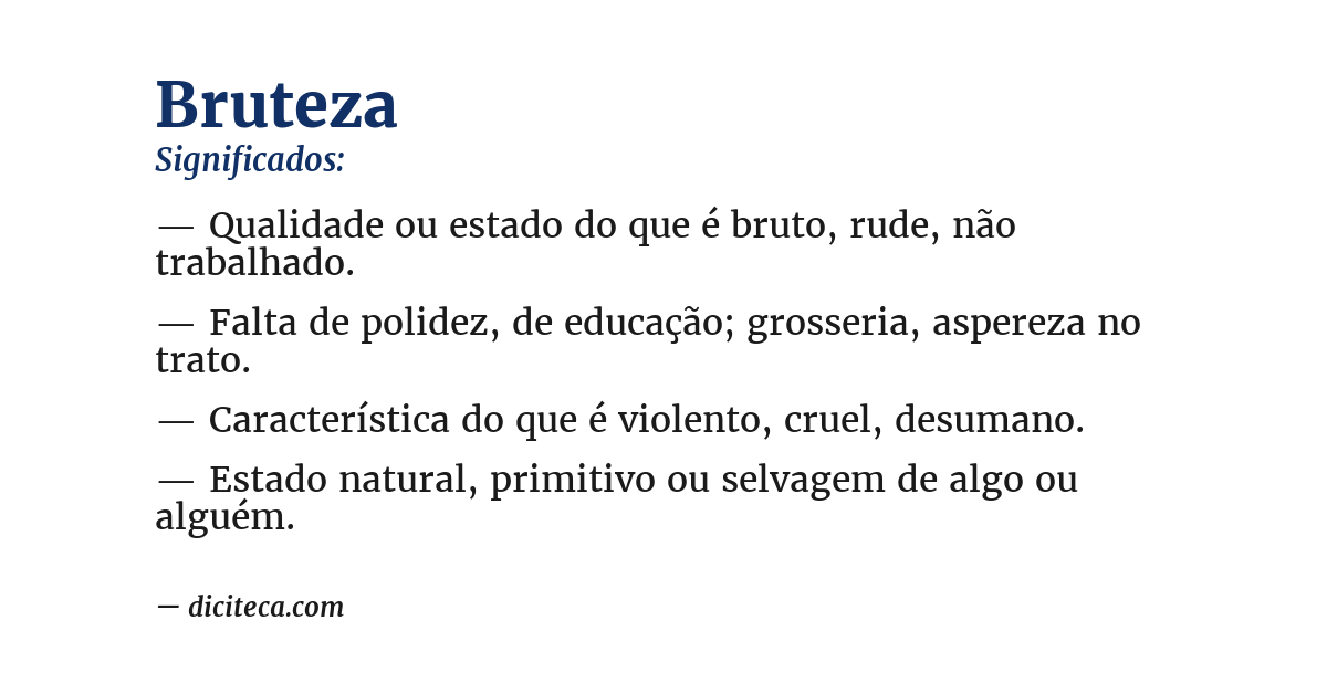 Significado de bruteza