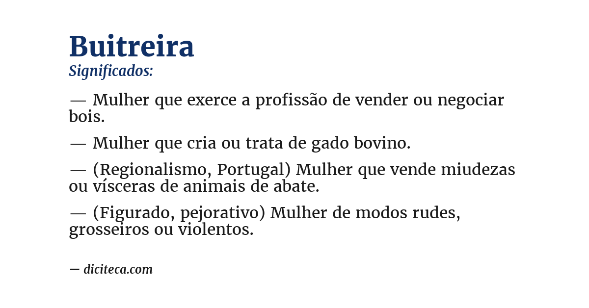 Significado de buitreira