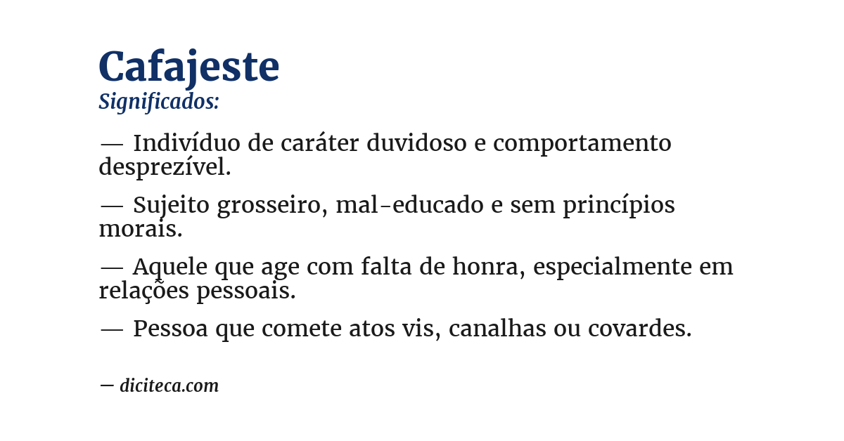 Significado de cafajeste