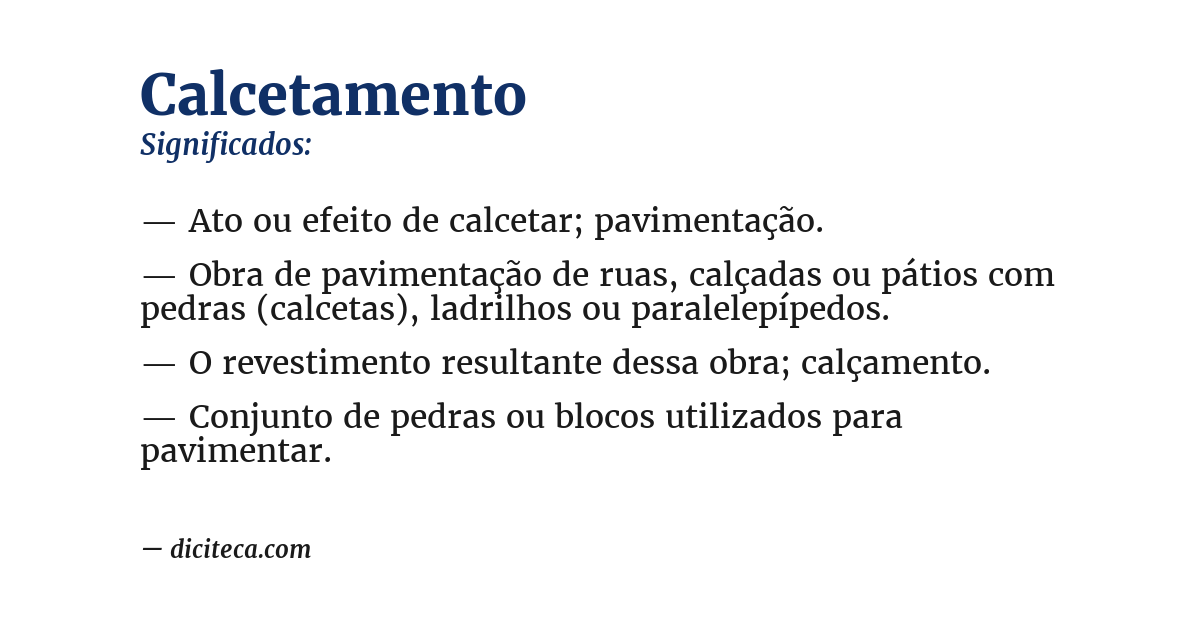 Significado de calcetamento
