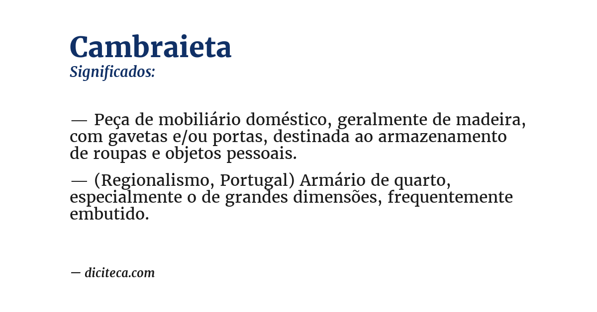 Significado de cambraieta