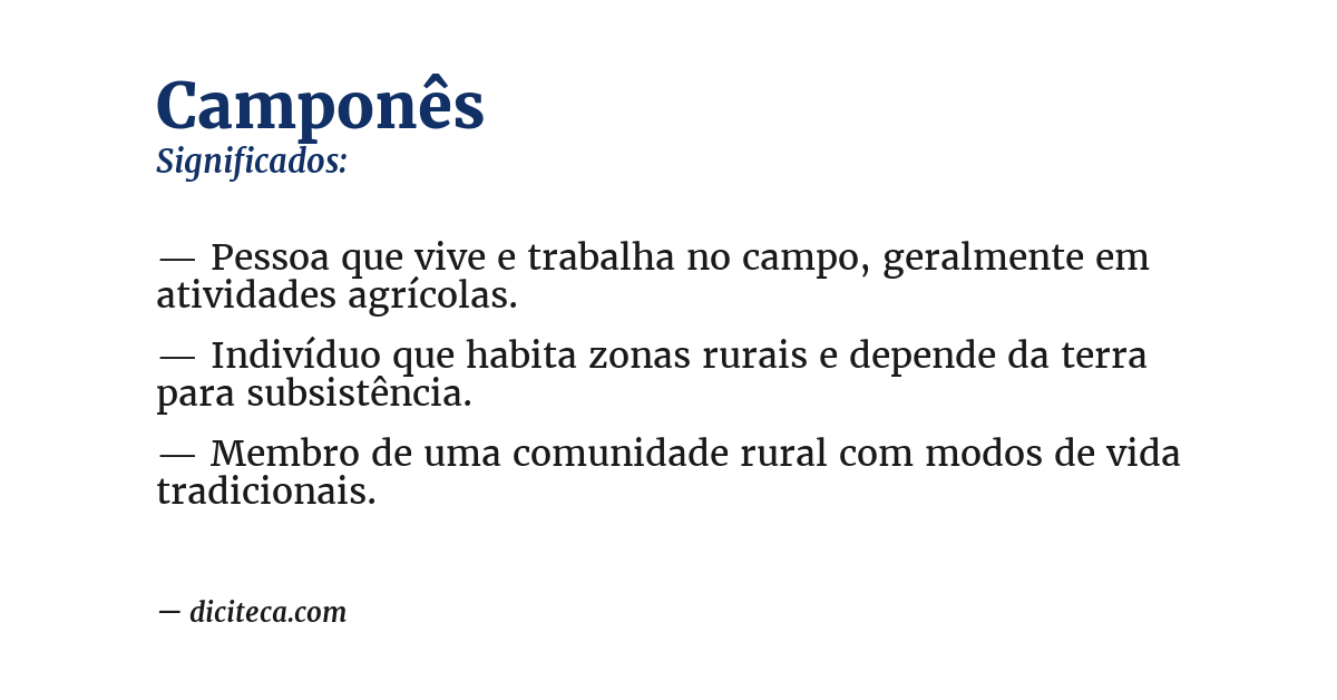 Significado de camponês