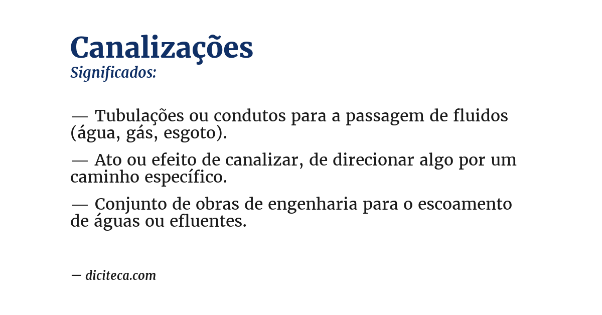 Significado de canalizações