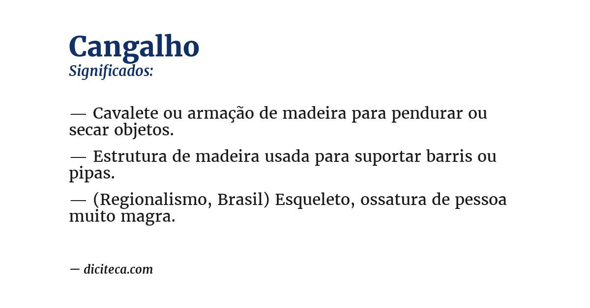 Significado de cangalho