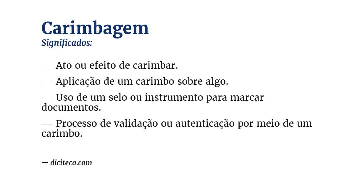 Significado de carimbagem