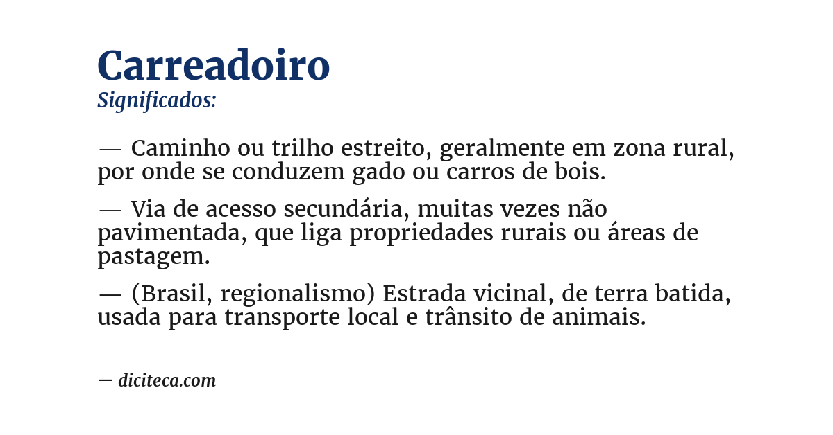 Significado de carreadoiro