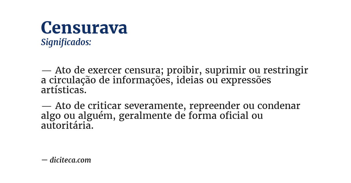 Significado de censurava