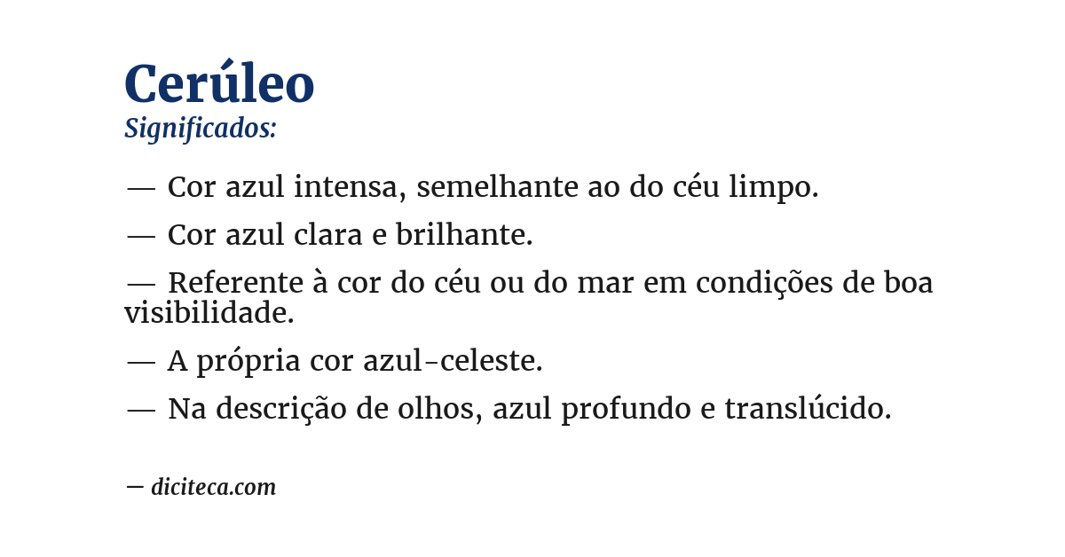 Significado de cerúleo