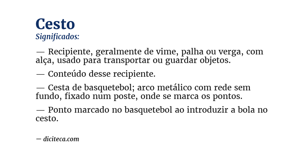 Significado de cesto