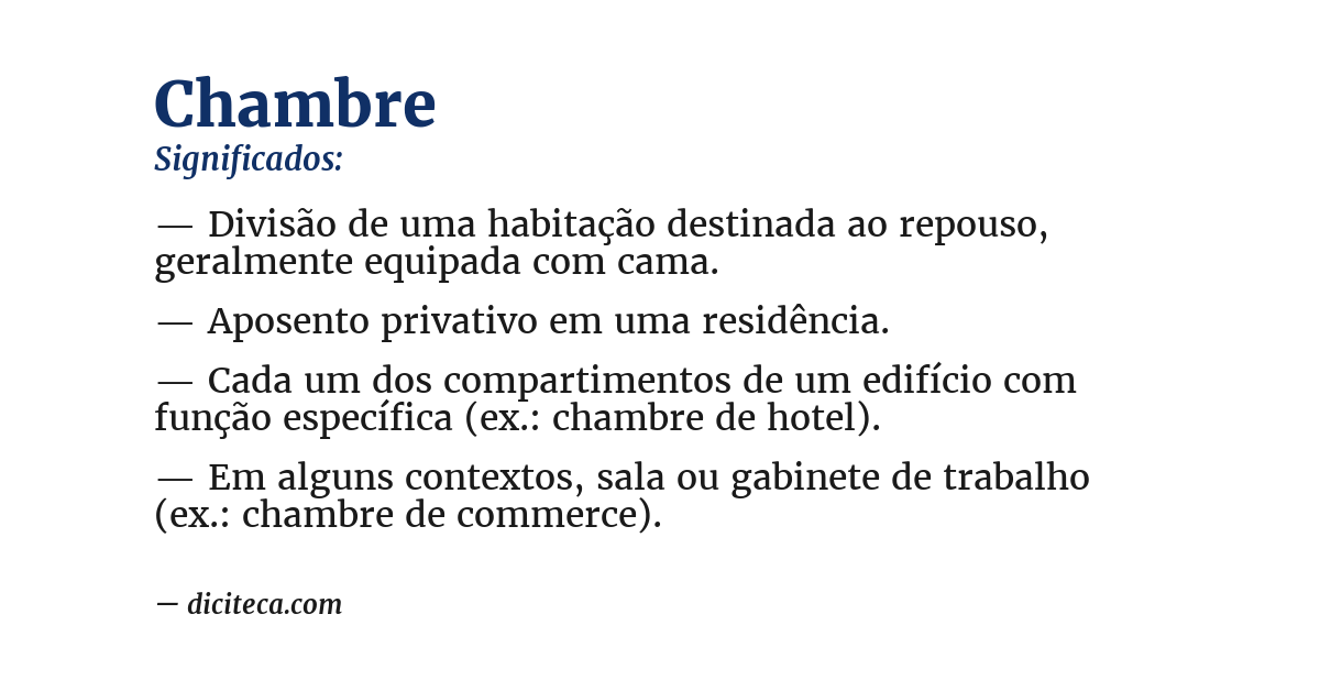 Significado de chambre