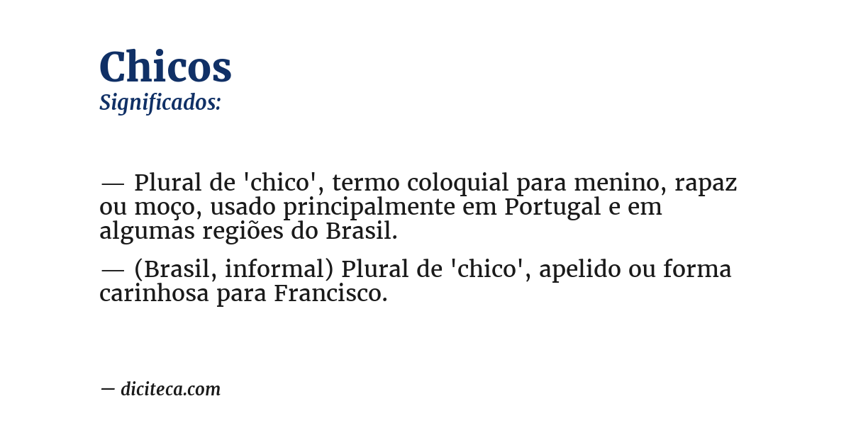 Significado de chicos