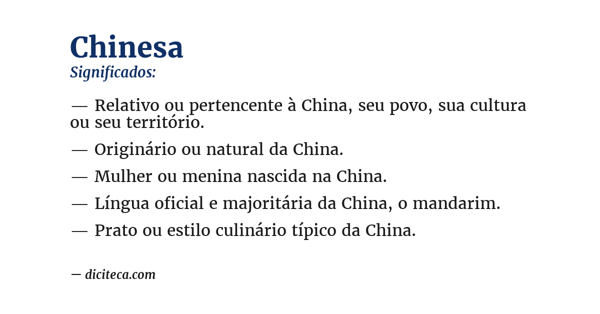 Significado de chinesa