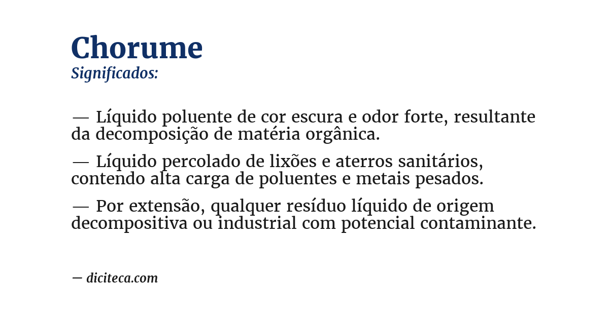 Significado de chorume