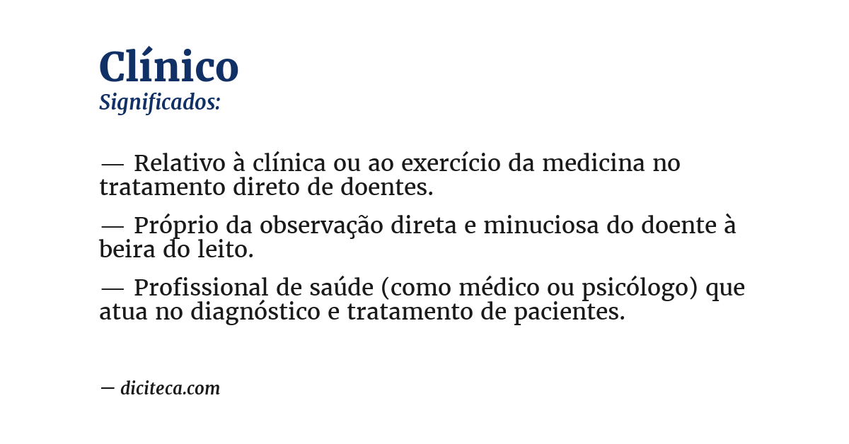 Significado de clínico