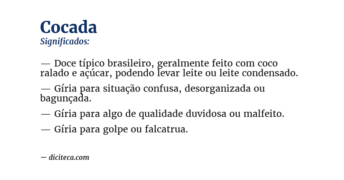 Significado de cocada