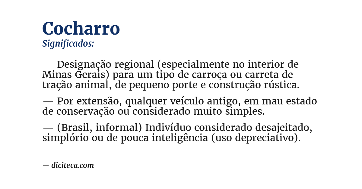 Significado de cocharro