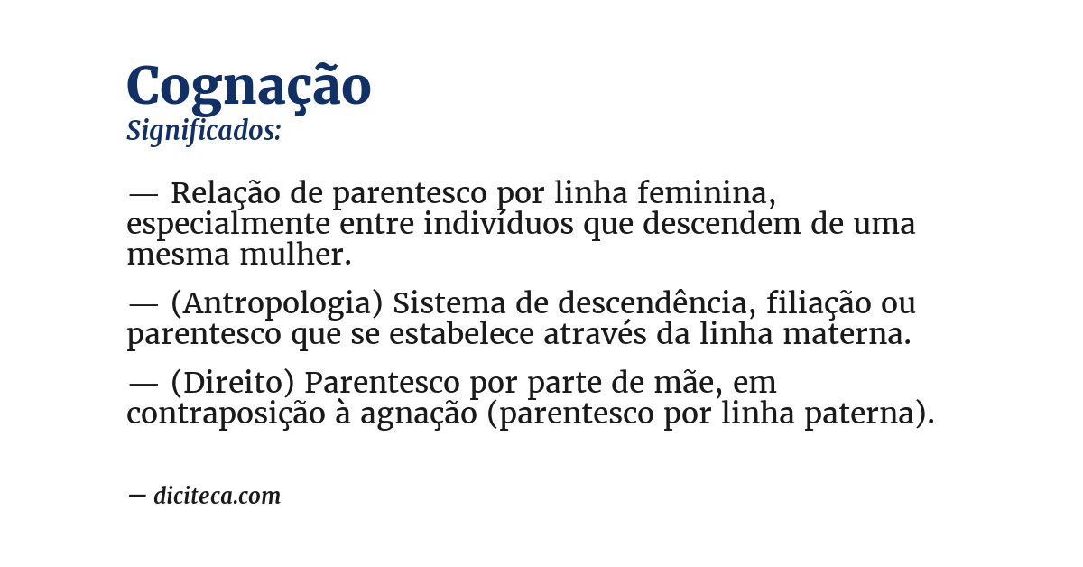 Significado de cognação