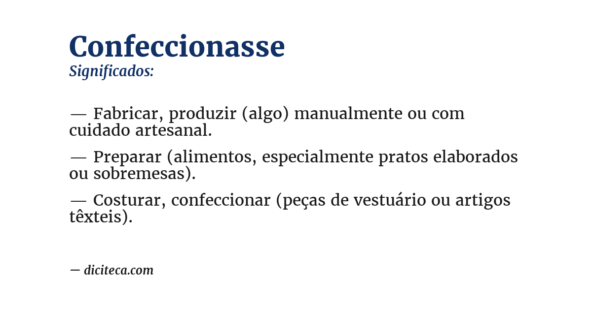 Significado de confeccionasse