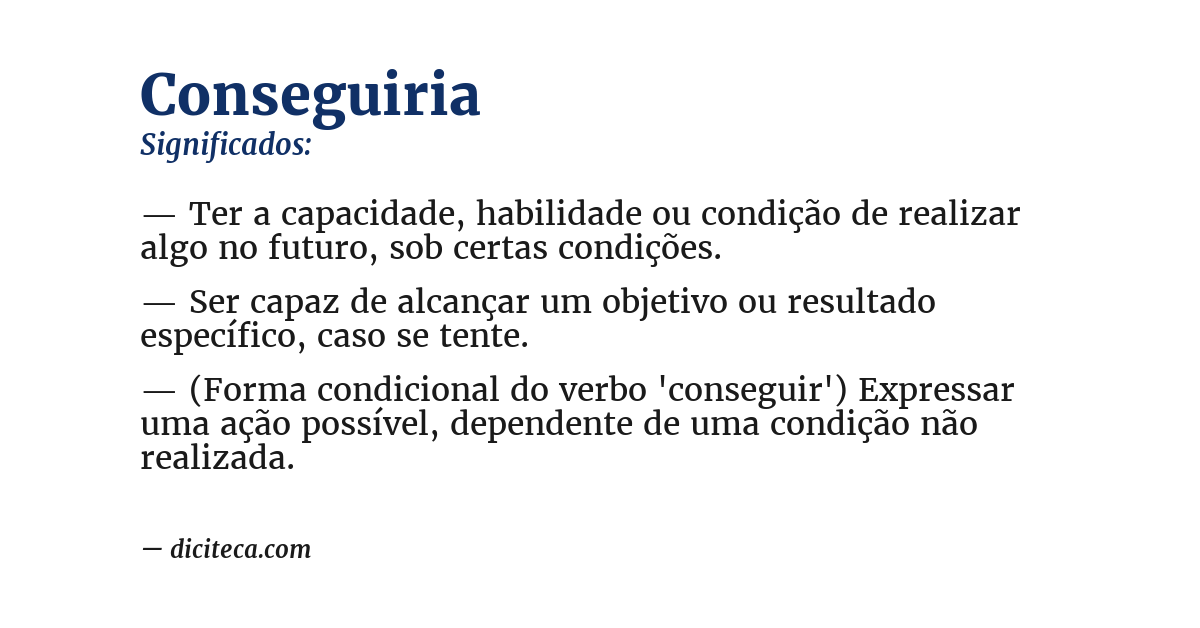 Significado de conseguiria