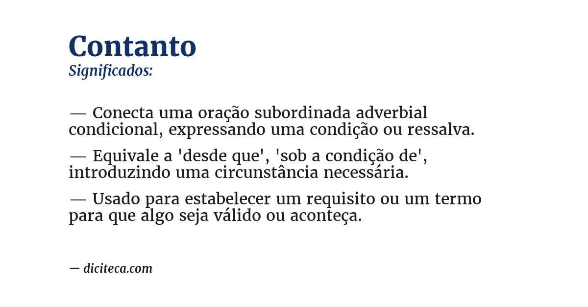 Significado de contanto
