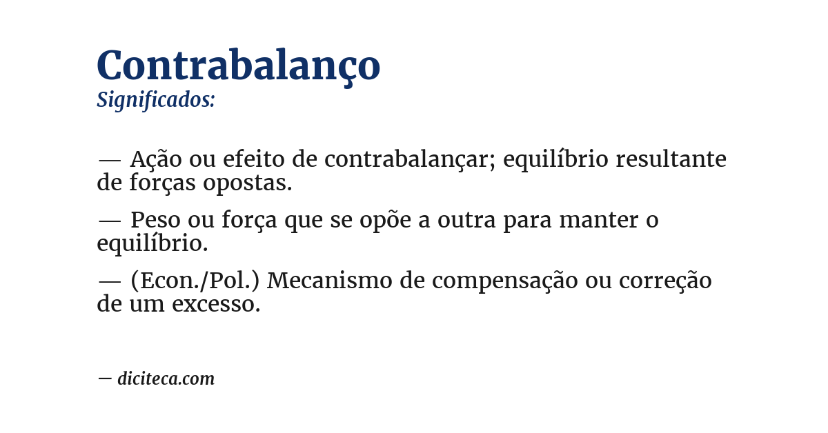 Significado de contrabalanço