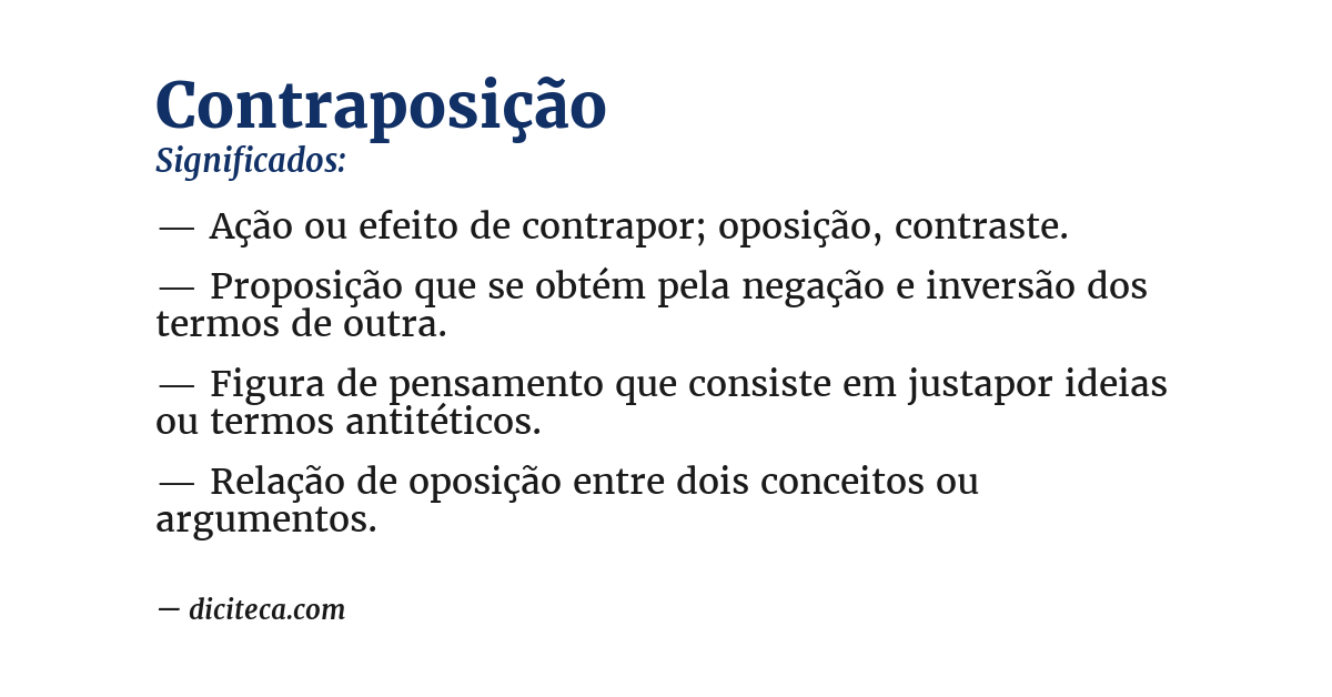 Significado de contraposição