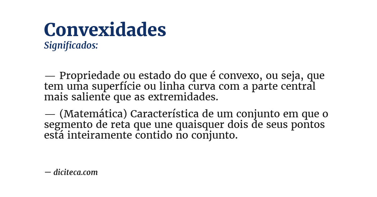 Significado de convexidades