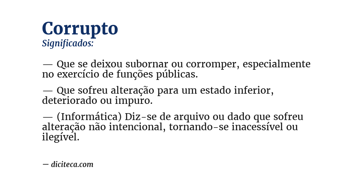 Significado de corrupto