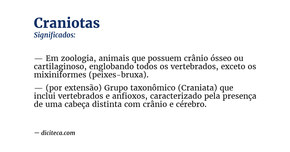 Significado de craniotas