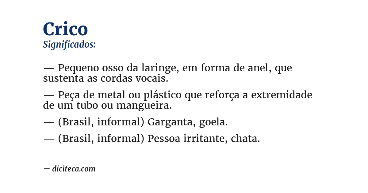 Significado de crico