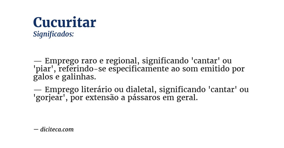 Significado de cucuritar