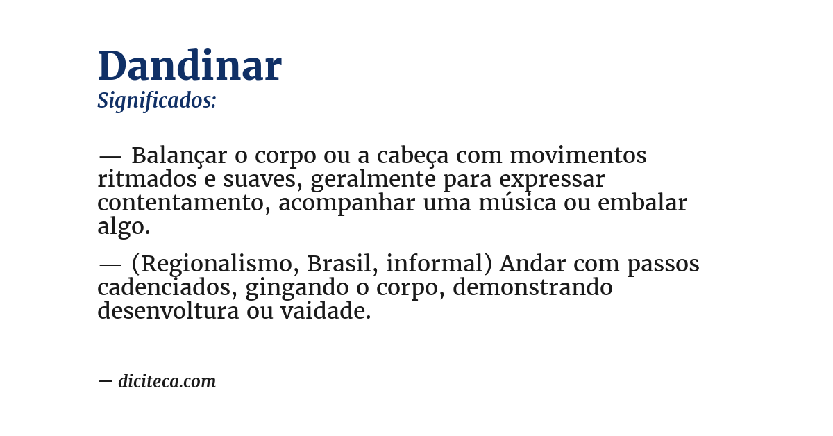 Significado de dandinar