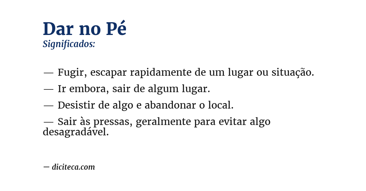 Significado de dar no pé