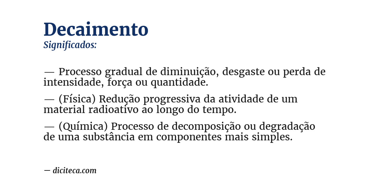 Significado de decaimento
