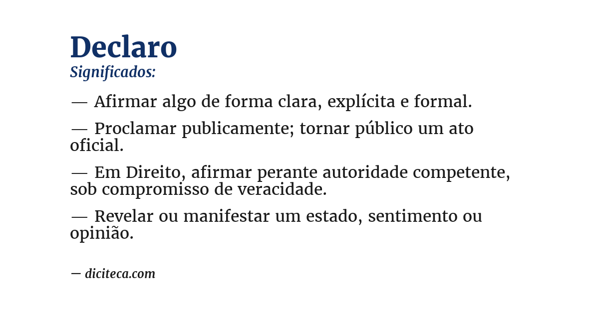 Significado de declaro
