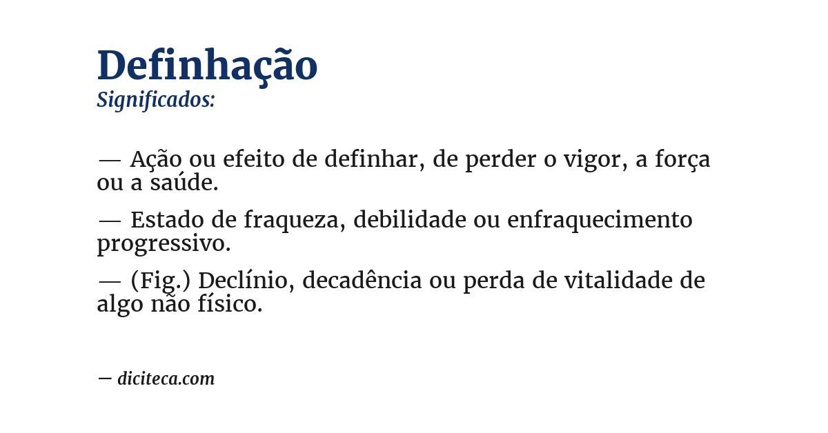 Significado de definhação