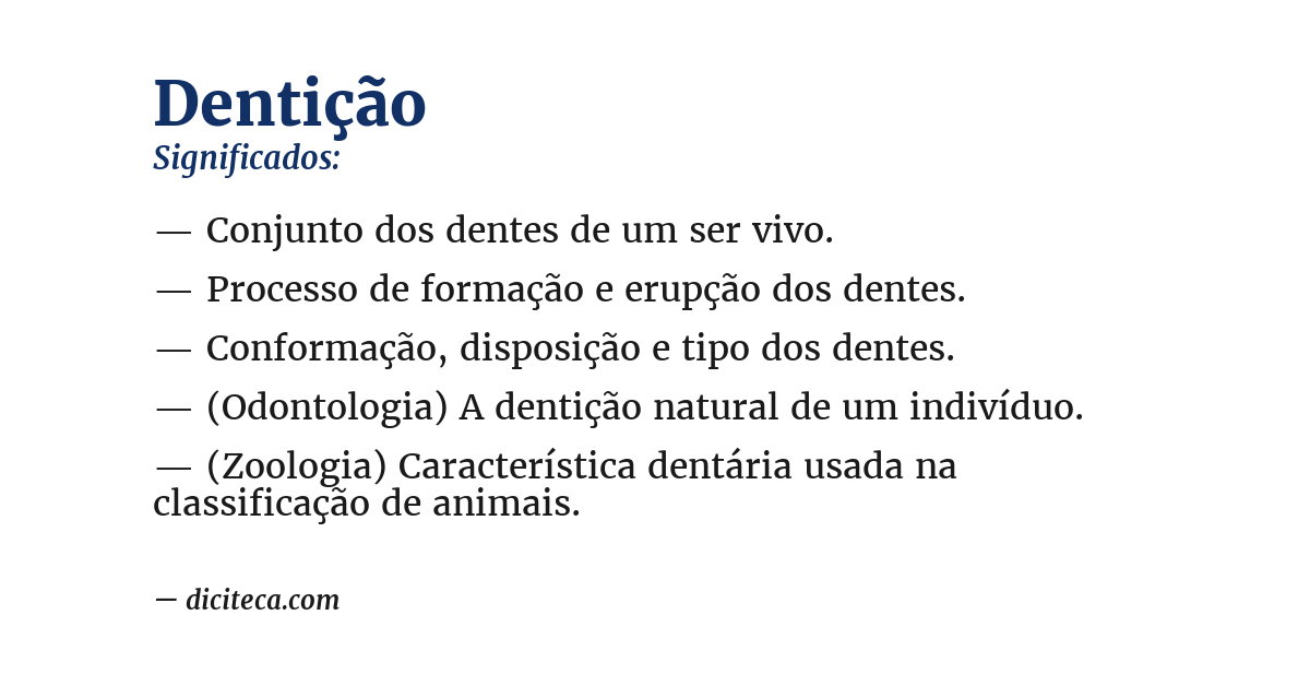 Significado de dentição