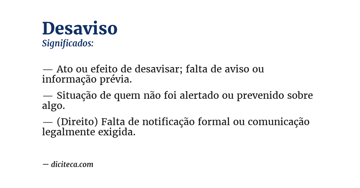 Significado de desaviso