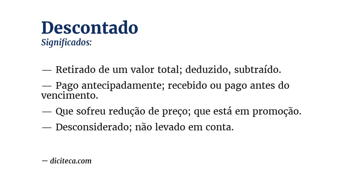 Significado de descontado