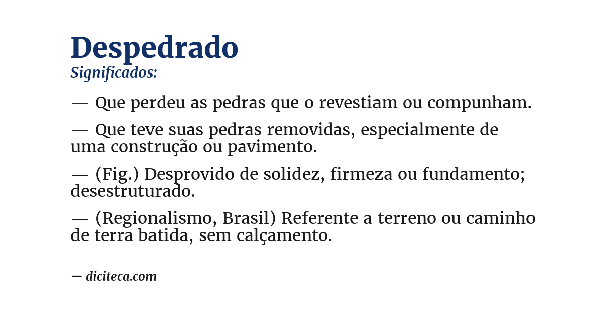 Significado de despedrado