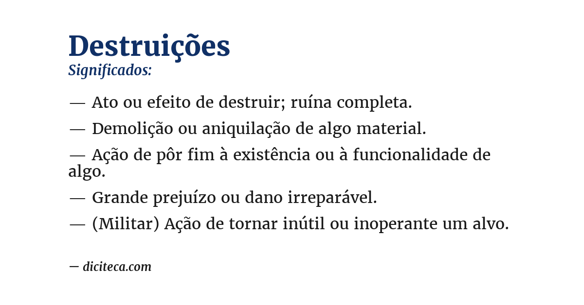 Significado de destruições