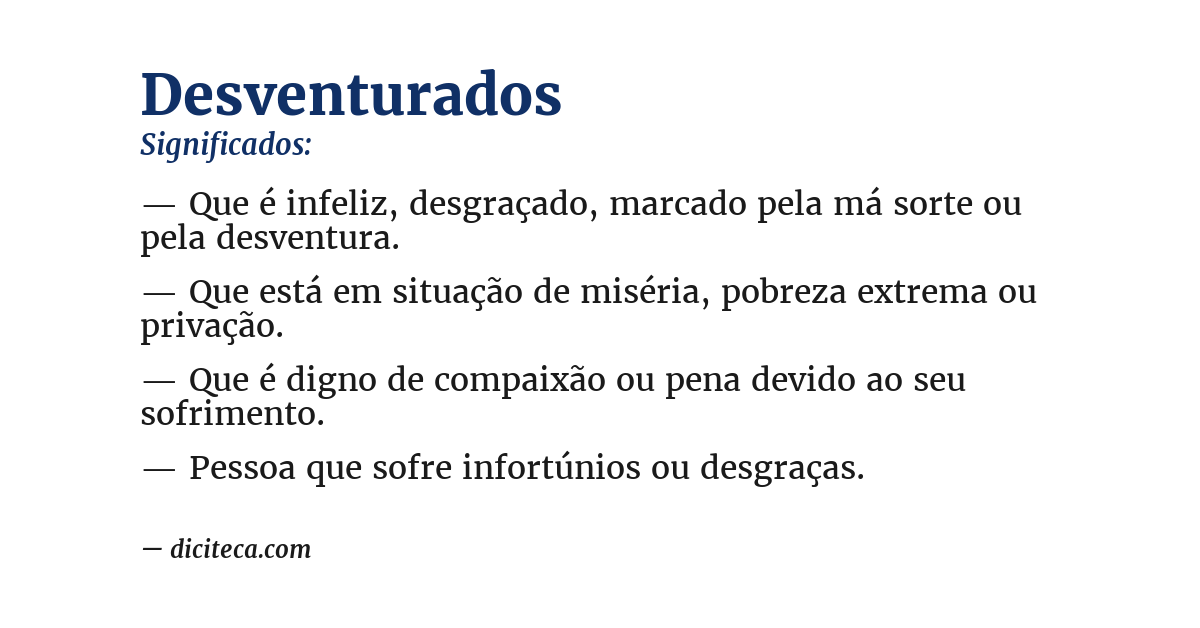 Significado de desventurados
