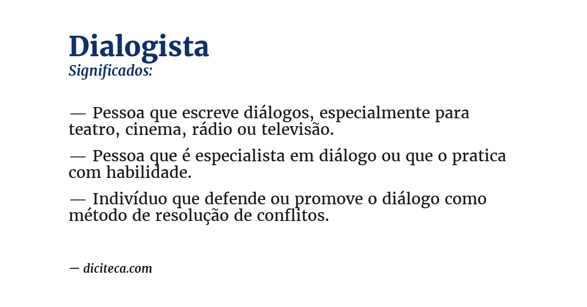 Significado de dialogista