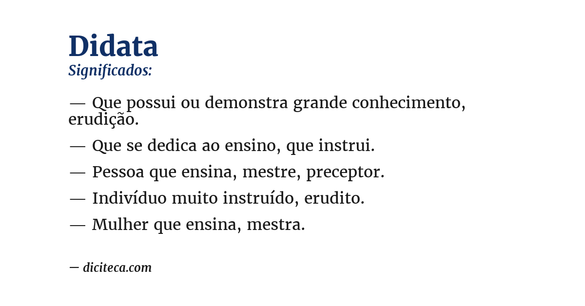 Significado de didata