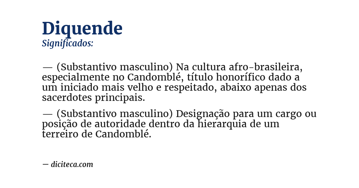 Significado de diquende
